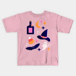 Pink and purple Halloween essentials Kids T-Shirt